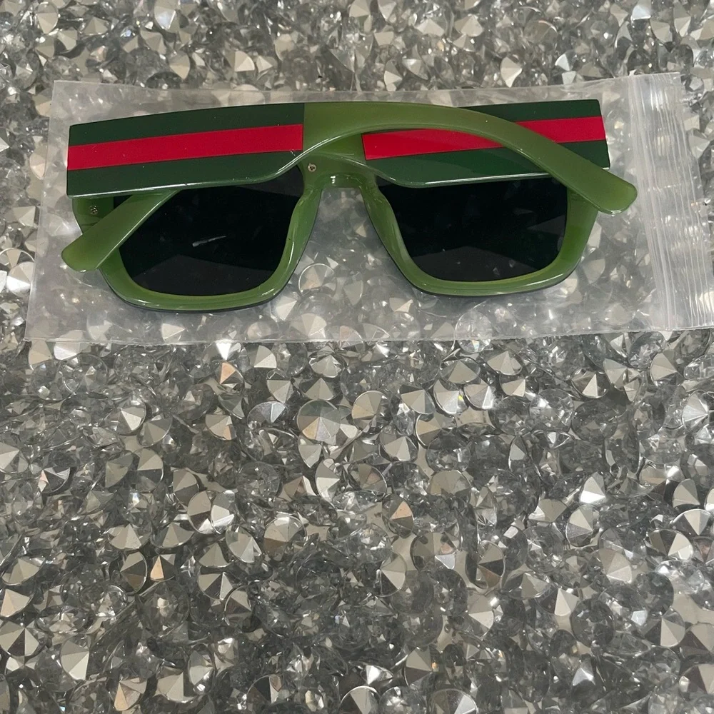 Green Frame Black Sunglasses
